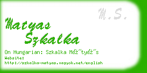 matyas szkalka business card